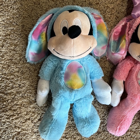 BNWOT super soft & cuddly Disney Mickey and Minnie Mouse Easter Bunny Plush Set! - Picture 3 of 7